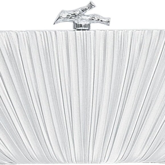 Women Clutch Purse Satin Detachable Chain Formal Party Evening Bag - Picture 1 of 7